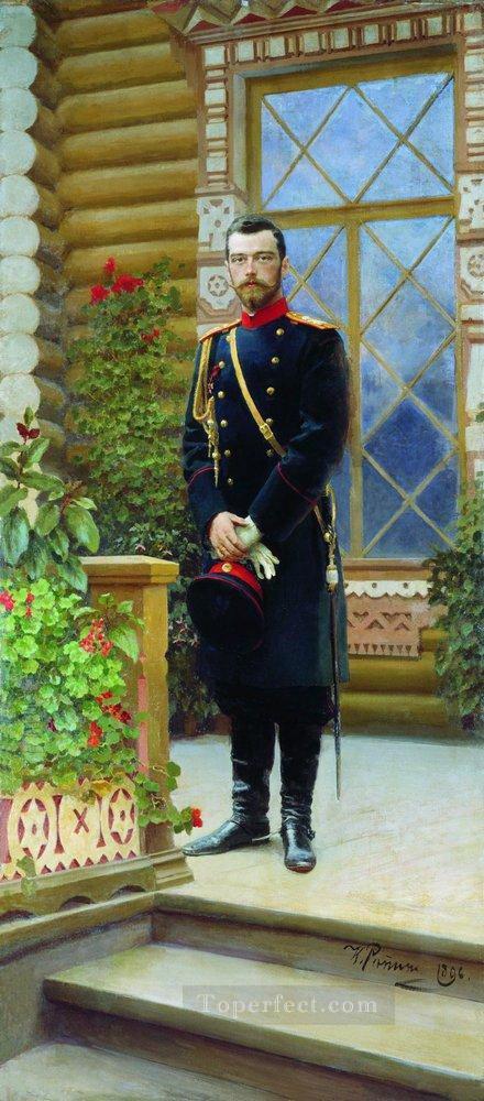 ベランダにある皇帝ニコライ2世の肖像画 1896年 イリヤ・レーピン油絵